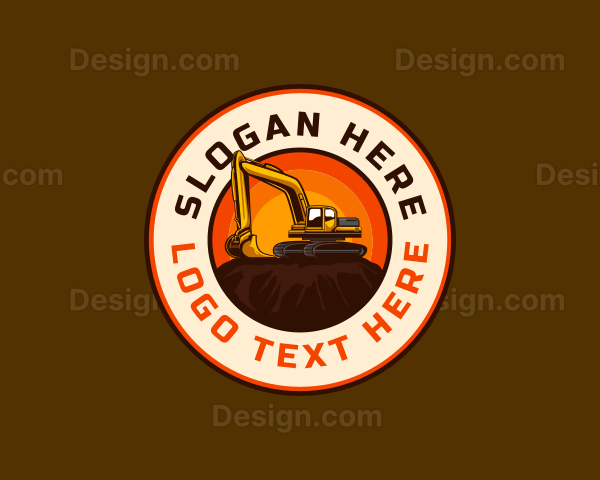 Backhoe Excavator Construction Logo