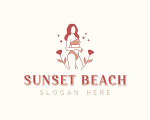 Floral Fashion Bikini logo design