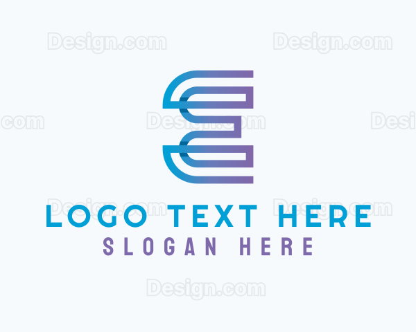 Gradient Monoline Letter E Logo