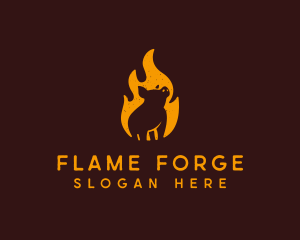 Flame Pig Barbecue Grill logo design