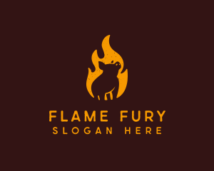 Flame Pig Barbecue Grill logo design