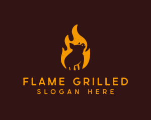 Flame Pig Barbecue Grill logo design