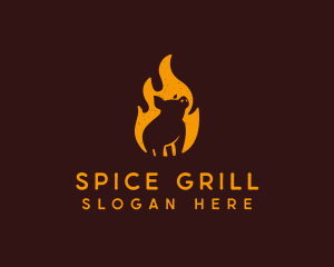 Flame Pig Barbecue Grill logo design