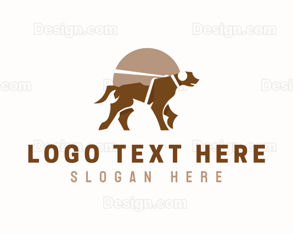 Dog Puppy Leash Logo