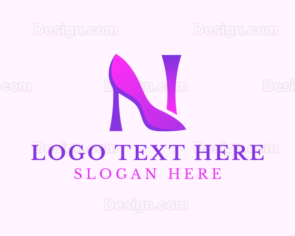 Purple Heels Letter N Logo