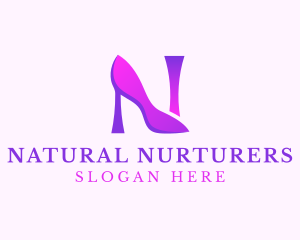 Purple Heels Letter N logo design