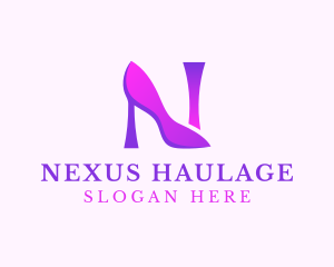 Purple Heels Letter N logo design