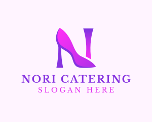 Purple Heels Letter N logo design