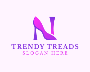 Purple Heels Letter N logo