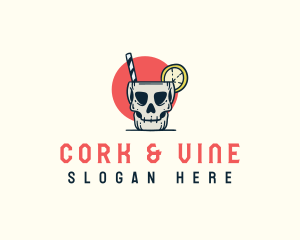 Liquor Mug Skull logo design