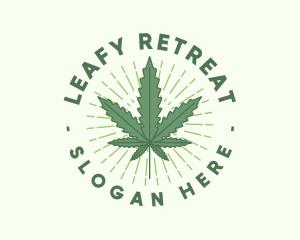 Marijuana Leaf Sunburst logo design