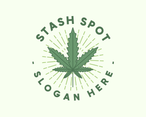 Marijuana Leaf Sunburst logo