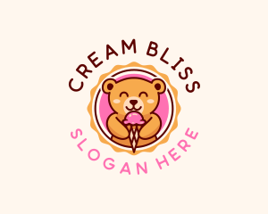 Bear Ice Cream Dessert logo design