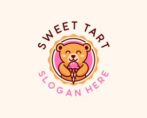 Bear Ice Cream Dessert logo design