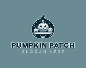 Pumpkin Scary Halloween logo design