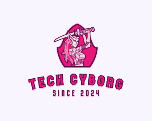 Warrior Cyborg Woman Cosplay logo design