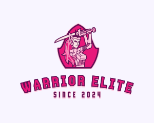 Warrior Cyborg Woman logo design
