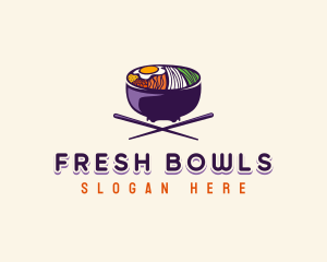 Bibimbap Food Bowl logo design