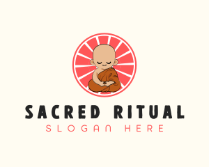 Monk Buddhist Religion logo design