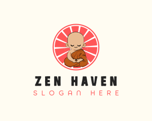 Monk Buddhist Religion logo design