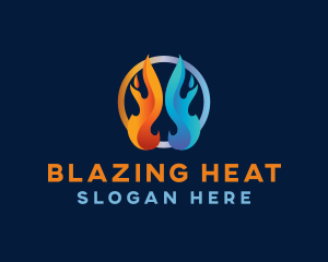 Fire Ice Cooling logo design