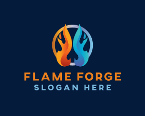 Fire Ice Cooling logo design