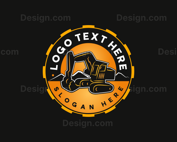 Excavator Backhoe Construction Logo