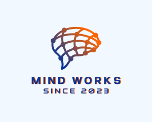 Brain AI Circuit Network logo design