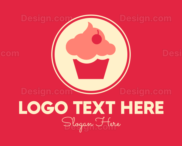 Sweet Cherry Cupcake Logo