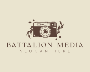 Retro Floral Camera logo design