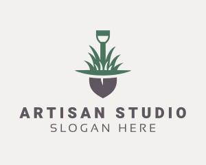 Grass Planting Shovel  logo design