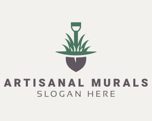 Grass Planting Shovel  logo design