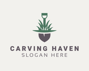 Grass Planting Shovel  logo design