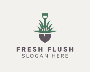 Grass Planting Shovel  logo design