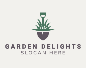 Grass Planting Shovel  logo design