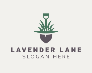 Grass Planting Shovel  logo design