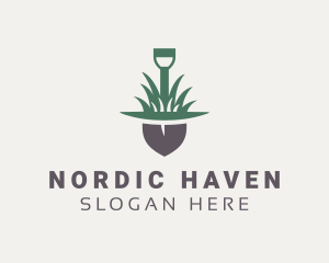 Grass Planting Shovel  logo design