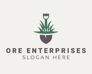 Grass Planting Shovel  logo design