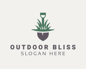 Grass Planting Shovel  logo design