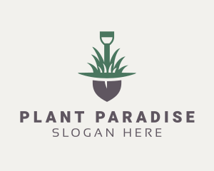 Grass Planting Shovel  logo design