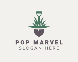 Grass Planting Shovel  logo design