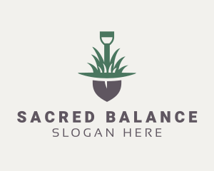 Grass Planting Shovel  logo design