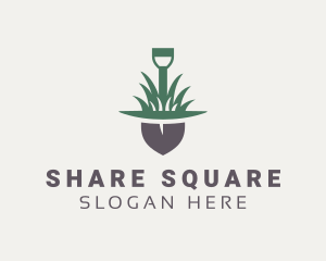 Grass Planting Shovel  logo design