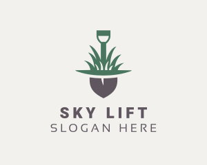 Grass Planting Shovel  logo design