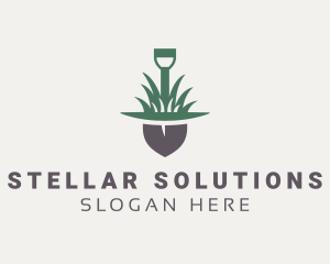 Grass Planting Shovel  logo design