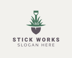 Grass Planting Shovel  logo design