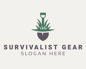 Grass Planting Shovel  logo design