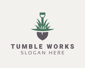 Grass Planting Shovel  logo design