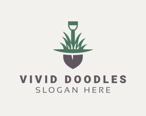 Grass Planting Shovel  logo design