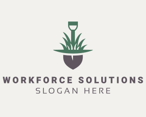 Grass Planting Shovel  logo design